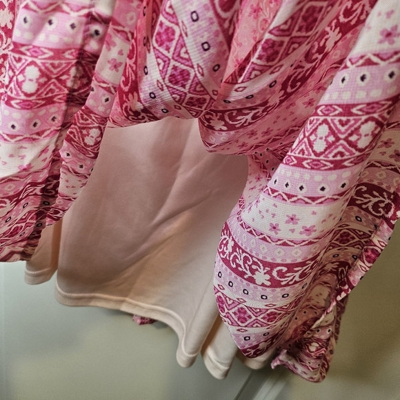 The Children's Place Girls Pink Beige Striped Ruffle Elastic Waist Dress Size 16 - Picture 12 of 13